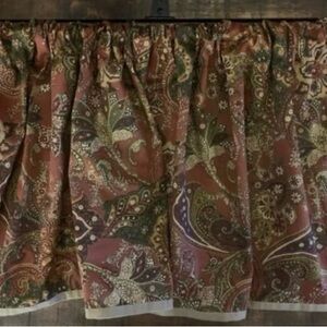 Vintage Ralph Lauren chap home brown paisley window valance rid pocket fall